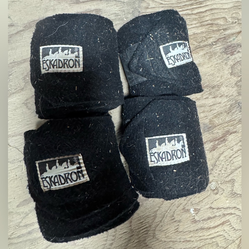 Eskadron Equestrian Black Polo Wraps Horse Full Size Set